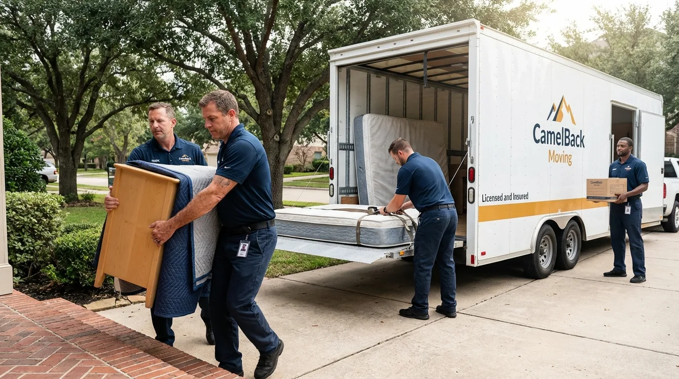 Crew loading residential truck for cross-state move from Immokalee, FL