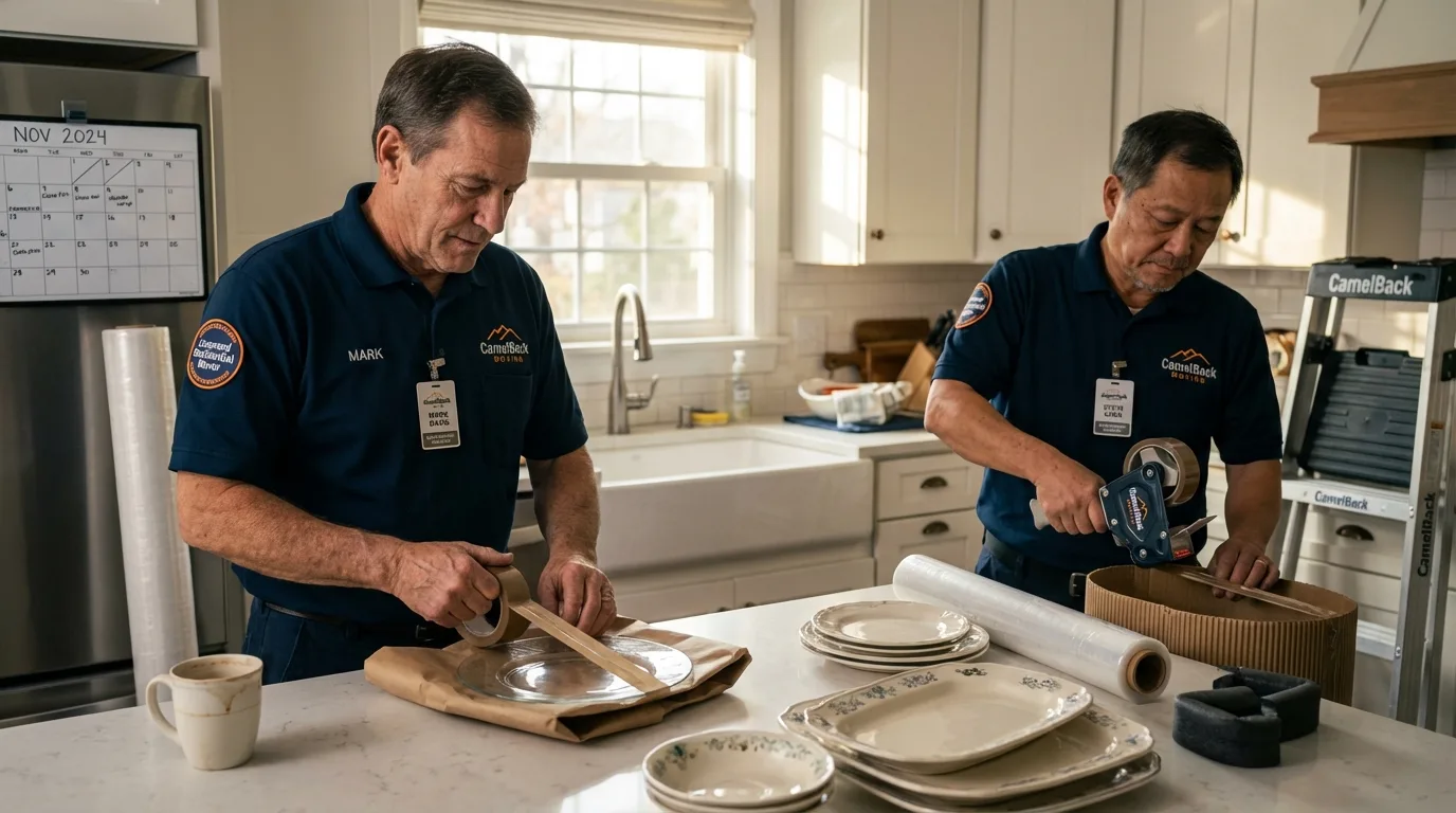 Professional crew packing kitchen dishware in Immokalee, FL